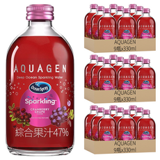 AQUAGEN 蔓越莓葡萄海洋深層氣泡飲, 330ml, 27瓶