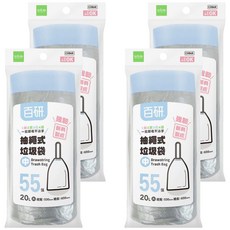 UdiLife百研抽繩式垃圾袋(中)淺藍 20L 一拉即收不髒手, 4入