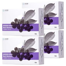 大研生醫 冒易舒接骨木莓粉包 Set 15入 天然草本植物配方 6 in 1, 15包, 3g, 4盒