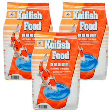 AQUAFUN 水之樂 錦鯉魚飼料, 5kg, 浮水特性飼料, 營養完全吸收, 3袋