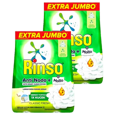 Rinso洗衣粉 綠色 Anti Noda+ Molto 經典清新, 1.8kg, 2袋