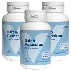 YOUR VITA 優維特 機能型鹽鉀錠 (100顆/罐) - 運動補給、電解質平衡, 3罐