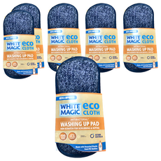 澳洲 White Magic 超細纖維海綿菜瓜布 DENIM 丹寧藍 不傷碗盤, 1個, 6個