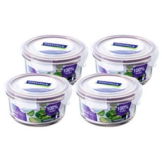 Glasslock 紫色系列 圓形保鮮盒, 400ml保鮮盒, 4個