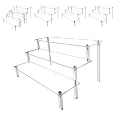 收納部屋 壓克力展示架 20cm 三層 透明色 公仔階梯展示架, 6個