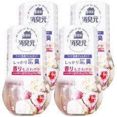 KOBAYASHI 小林製藥 寢室&客廳用 液體擴香瓶 400ml 柔和白花, 4瓶