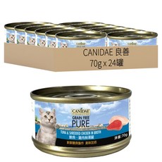 CANIDAE 良善 無穀主食貓罐, 鮪魚 + 雞肉絲, 70g, 24罐