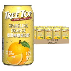 [箱裝]TREE TOP 樹頂 柳橙氣泡飲, 320ml, 24罐