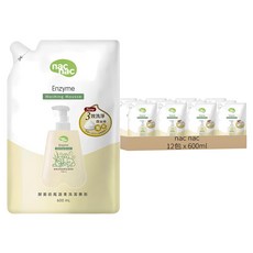 nac nac 酵素奶蔬洗潔慕斯, 600ml, 12包