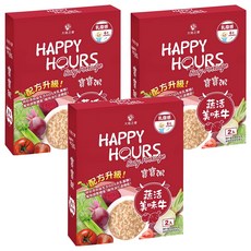 Happy Hours 寶寶粥 蔬活美味牛 無人工香料/調味料 六個月以上寶寶適用, 300g, 3盒