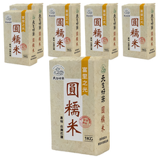 天生好米 東部圓糯米, 1kg, 6個
