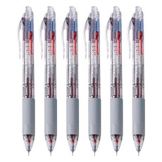 SIMBALION 雄獅 4色中油筆 0.5mm 筆桿顏色隨機, 黑色 + 紅色 + 藍色 + 紫色, 6支