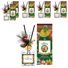 QiMart MIT聖誕花圈氣派款香氛珪藻土擴香瓶 (200ml/瓶) - 英國小蒼蘭香, 英國小蒼蘭, 6瓶