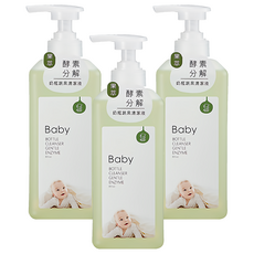 KU.KU Duckbill 酷咕鴨 果萃高分解酵素奶瓶蔬果清潔液, 容易沖洗不殘留, 800ml, 3瓶