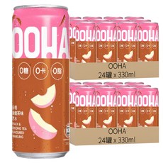 OOHA 氣泡飲 水蜜桃烏龍茶, 330ml, 48罐