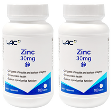 LAC 利維喜 鋅30食品錠, 2個, 100顆