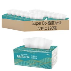 Super Do 極度朵朵 四層超厚柔抽取式花紋家用紙, 1入, 72包