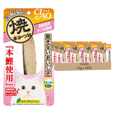 INABA CIAO 啾嚕 高齡貓 本鰹燒魚柳條, 柴魚味, 25g, 48包