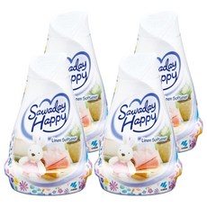 小林製藥 Sawaday Happy 室內芳香劑 Linen Softener, 亞麻柔軟, 120g, 4瓶
