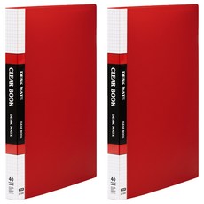 Lan CHYn 連勤牌文具 pp 40入資料簿 lc-3040r, 紅色, 2本