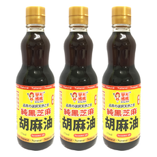 譽方媽媽 純黑芝麻胡麻油, 370ml 芝麻香油, 3瓶