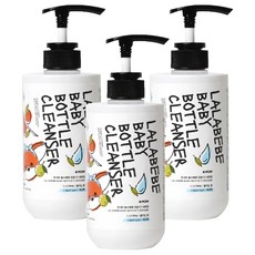 MOTHER-K K-MOM LALABEBE 草本極淨蔬果奶瓶清潔劑, 500ml, 瓦解奶垢, 適用於異位性皮膚炎, 碰手不乾燥, 3瓶