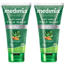 Medimix 阿育吠陀草本抗痘洗面乳 含蘆薈、薑黃 不含皂鹼、介面活性劑、防腐劑, 150ml, 2條