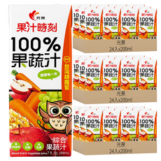 光泉 果汁時刻 100%綜合果蔬汁, 200ml, 72入