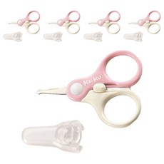 KU.KU Duckbill 酷咕鴨 嬰幼兒安全剪刀, 5個, 蜜糖粉