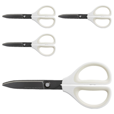 KOKUYO 國譽 SAXA空氣彈力剪 V2氟加工, 白色, 4支