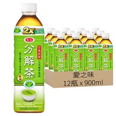 愛之味 日式綠茶, 900ml, 12瓶