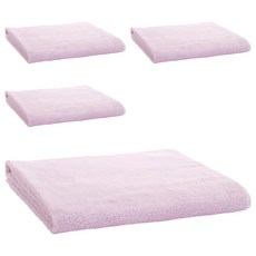hiorie 日本桃雪 飯店大毛巾 棉紗, 浴巾毛毯兩用 柔軟親膚 純棉材質 外出居家皆適用, 薰衣草紫, 4條
