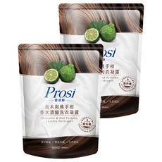 Prosi 普洛斯 室內晾曬 香水濃縮洗衣凝露補充包 烏木與佛手柑 溫暖木質調 專利消臭, 1.8L, 2包