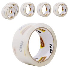 Deli 低噪音封箱膠帶補充卷 標準型 48mm x 40m, 6個, 透明