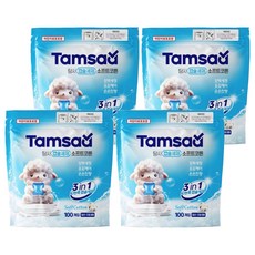 Tamsaa 洗衣膠囊, 3合1, 強力清潔, 溫感呵護, 100顆, 4袋