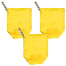 日本製 CAYA 純棉蚊帳布蔬菜袋 芥末黃, S(12x15cm), 1個, 3個