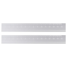 MUJI 無印良品 鋁質直尺 15cm, 2支, 銀色
