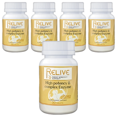 RELIVE 百大蔬果酵素天然B群, 30錠, 5罐