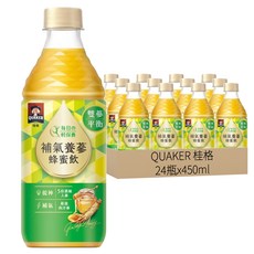 QUAKER 桂格 補氣養蔘蜂蜜飲, 450ml, 24瓶