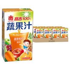 義美 寶吉 蔬果汁 蘋果柳橙, 125ml, 24入