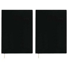 珠友文化 A5加厚膠皮橫線筆記本, 黑色, 2本