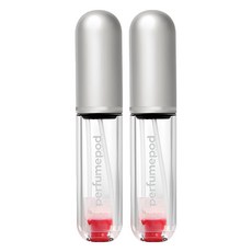 Travalo Perfume Pod Pure 按壓式填充便攜香水分裝瓶 5ml, 銀色, 2件