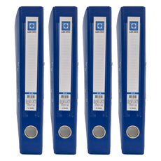 Lan CHYn 連勤牌文具 精裝二孔拱型夾 方形G眼 LC-845S, 藍色, 4本