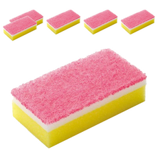 3M Scotch-Brite 日系3層海綿菜瓜布–細緻柔刷, 粉色, 6個, 1個裝