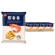 乖乖 玉米脆條蝦乖乖 原味, 12包, 40g - 經典懷舊零食