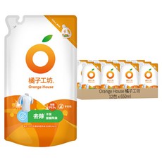 Orange House 橘子工坊 天然濃縮制菌去味洗衣精補充包, 650ml, 12包