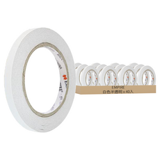 EMPIRE 雙面膠帶 10mm x 30m, 白色半透明, 40入