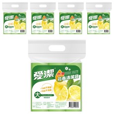 愛潔 花香清潔袋，加厚耐用不易破損，植物香精油防臭驅蟲，檸檬香, 45L, 5包