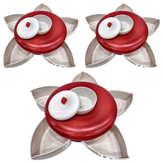 mohe 木暉居家 北歐風蘋果造型旋轉收納盒 1.1kg, 紅色, 3盒