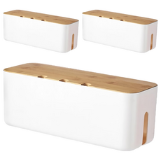 小麥購物 日系電線收納盒 Y916 小號 30 x 10.7 x 10.8 333g, 白色, 3個